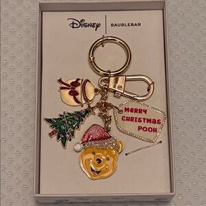 BaubleBar Disney Winnie The Pooh Holiday Keychain with Festive Charms